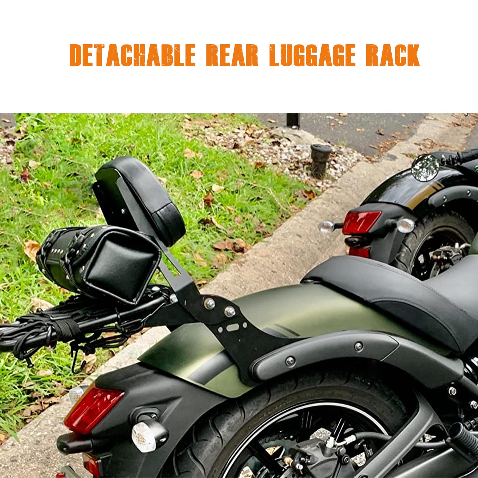 Detachable Passenger Backrest Sissy Bar For Kawasaki Vulcan S 650 Vn650 2015 2016 2017 2018 2019 (With Luggage Rack)